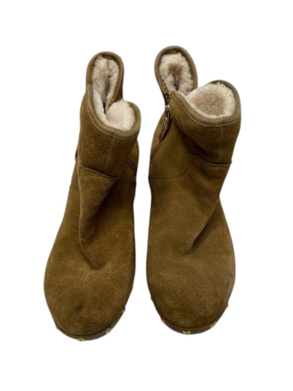 UGG Cam II Chestnut Suede Shearling Clog Ankle Boots Size 8 - Picture 5 of 7